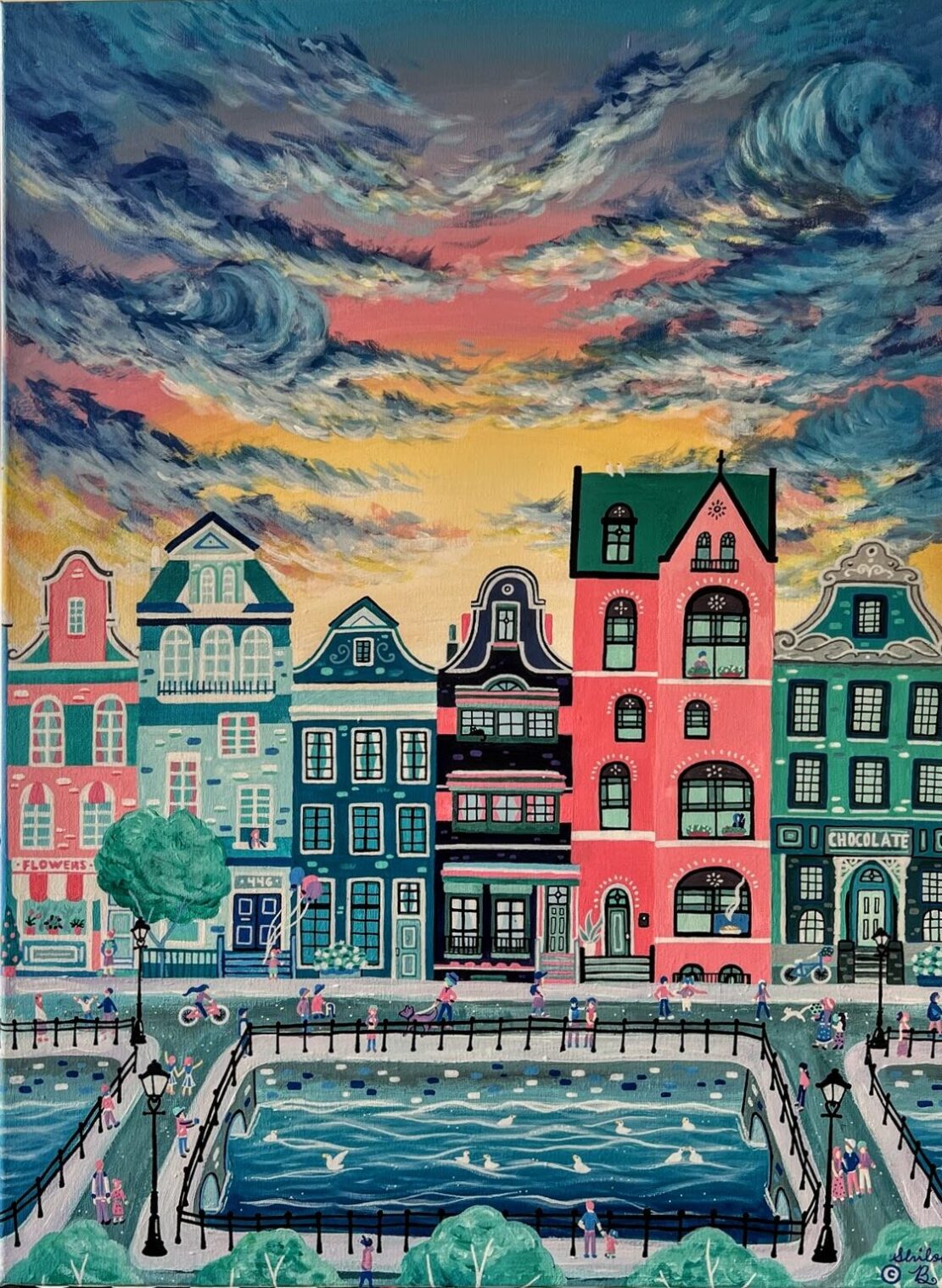 Amsterdam Sunrise - Shiloh Burgart - 24" x 18" -  Acrylic on Canvas