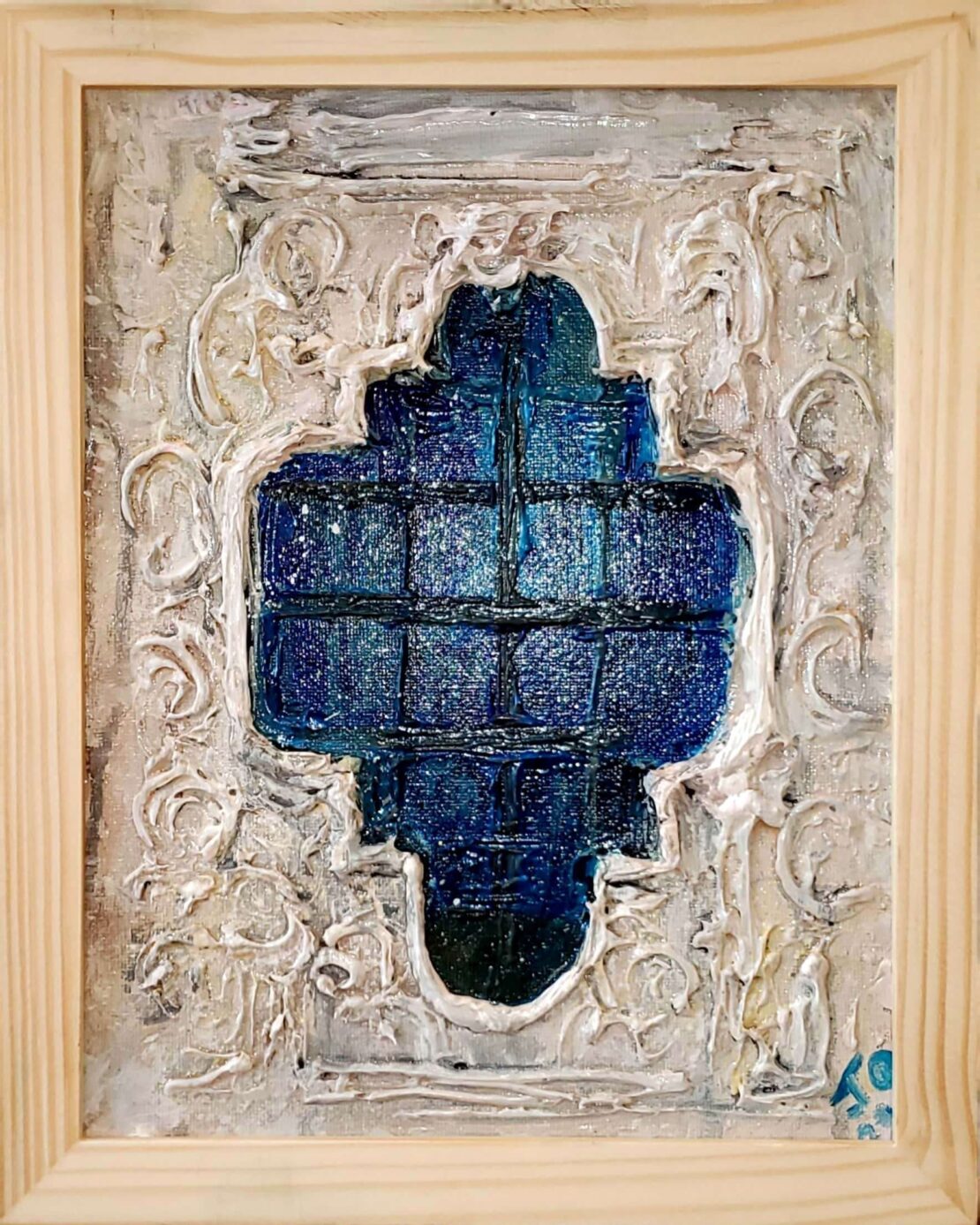 Mission San Jose Window - Joao Quiroz -11" x 9" - Mixed Media on Canvas (framed)