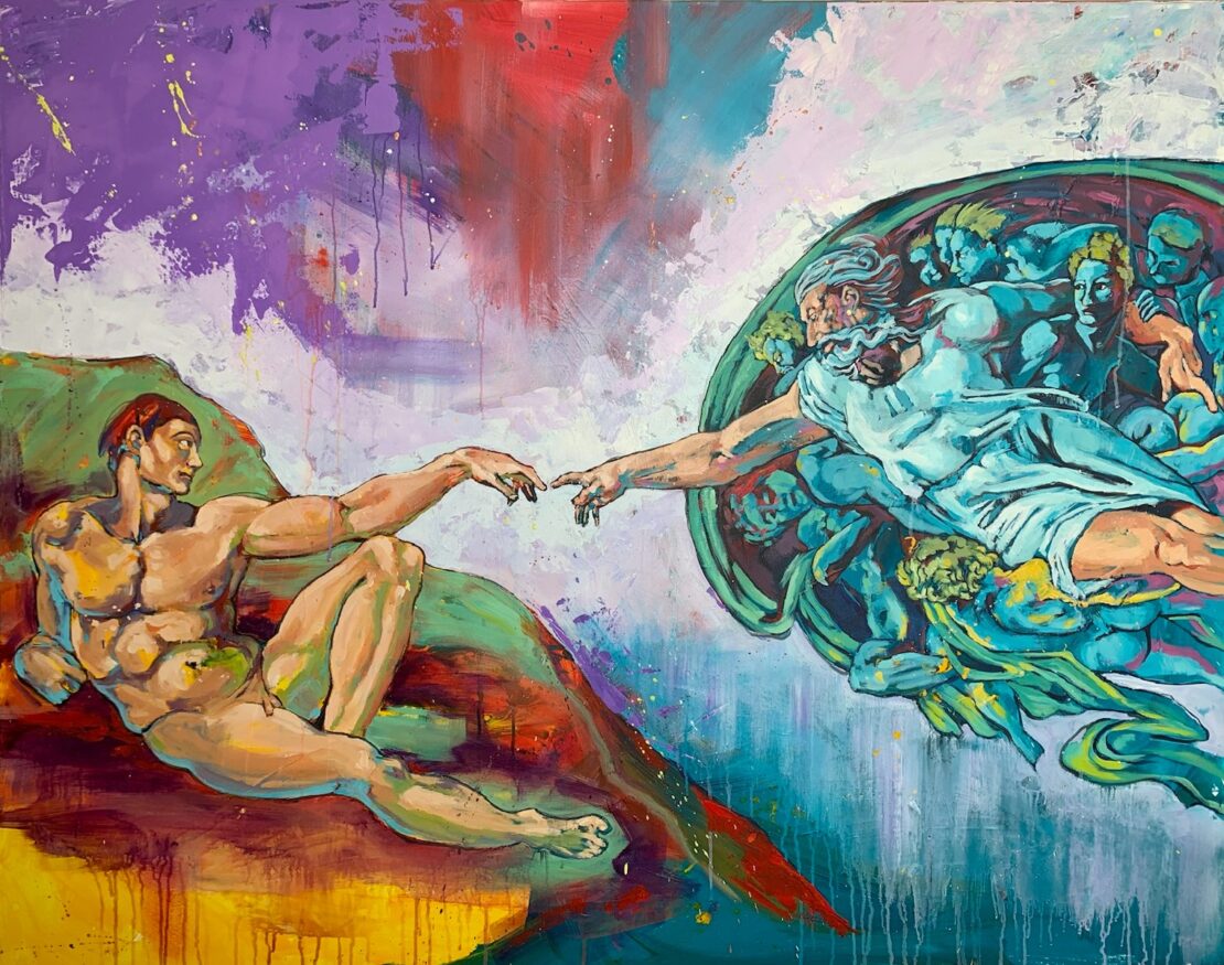 The Creation Of Adam II - Mauro Murillo - 48" x 60" - Acrylic on Canvas