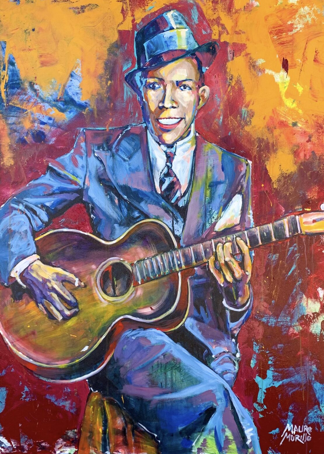 Robert Johnson - Mauro Murillo - 48" x 36" - Acrylic on Canvas