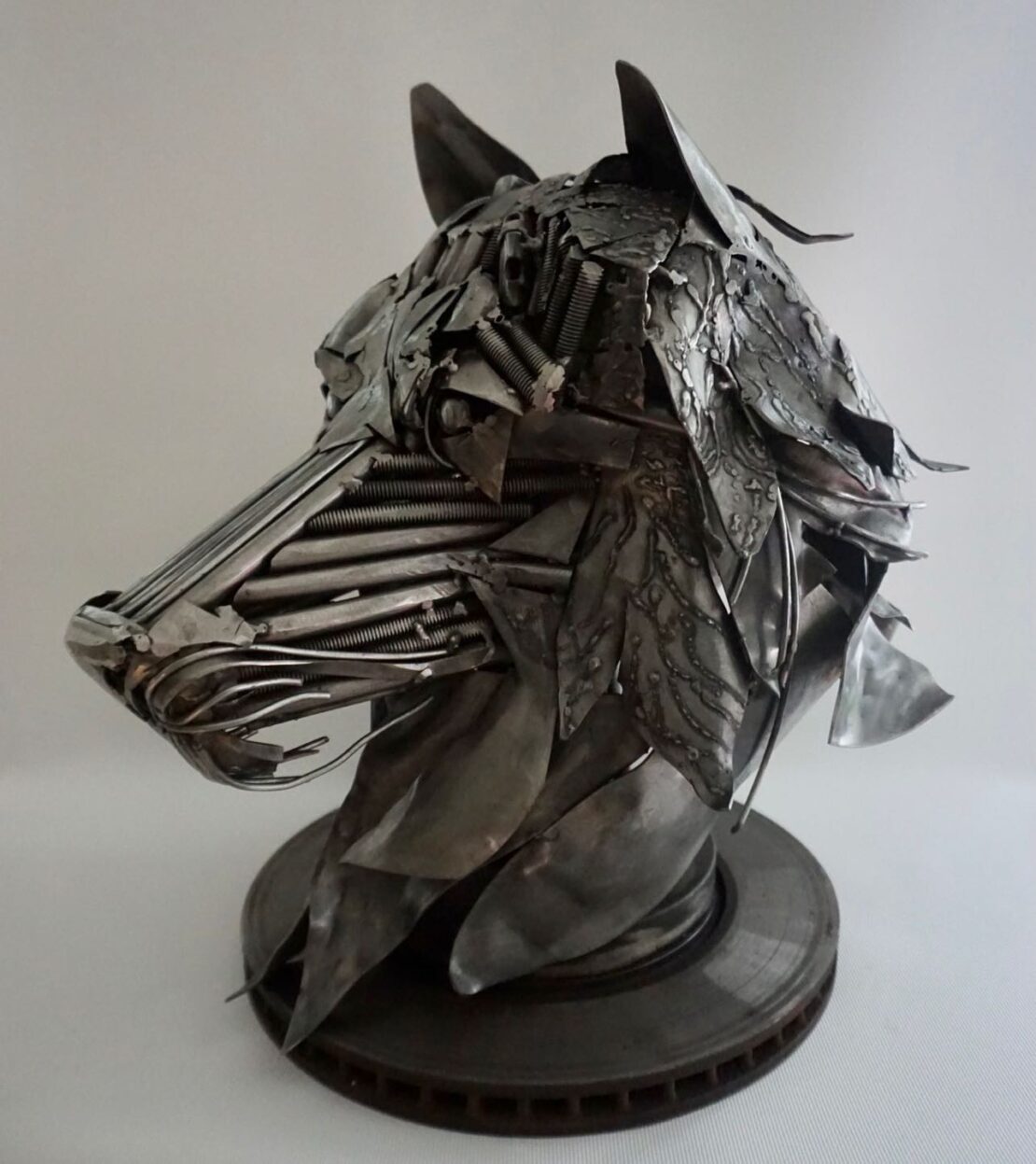 Lone Wolf - Emiliano Rebon - 14"H x 9.5"W x 14"L - Metal Sculpture