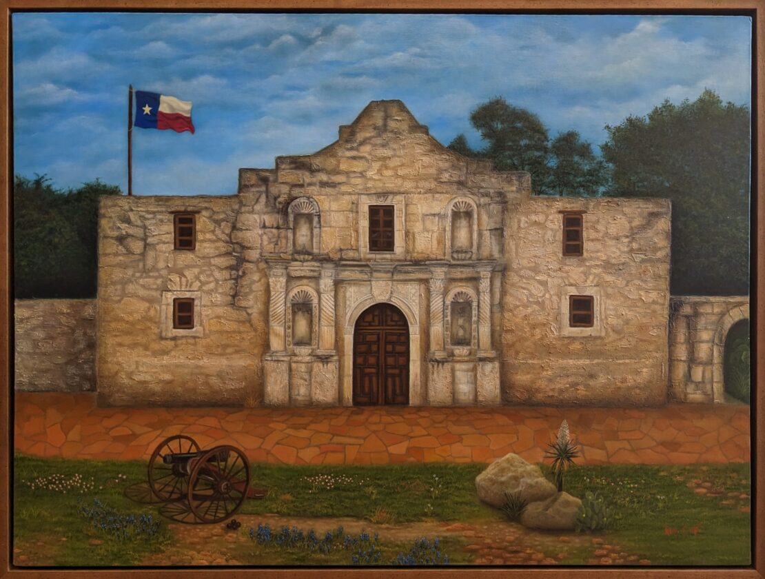 The Alamo -Rene Cantu - 38.5'' x 50.5'' - Oil on Canvas