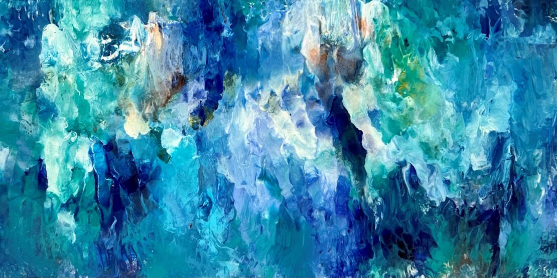 Blue Waves - James Brown - 24" x 48" - Acrylic & Resin on Board