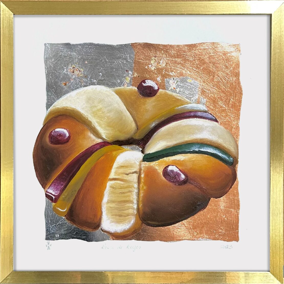 Rosca De Reyes - Angeles Salinas - 13" x 13" - Metallic Leaf on Paper