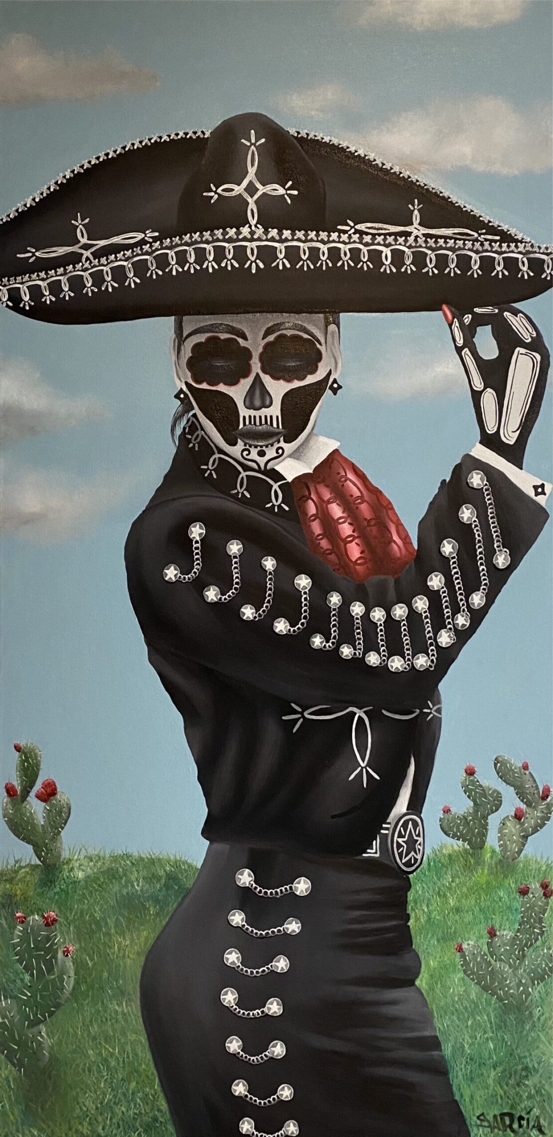 Dia de los Muertos #2 - Antonio (Tony) Garcia - 48" x 24" - Oil on Canvas