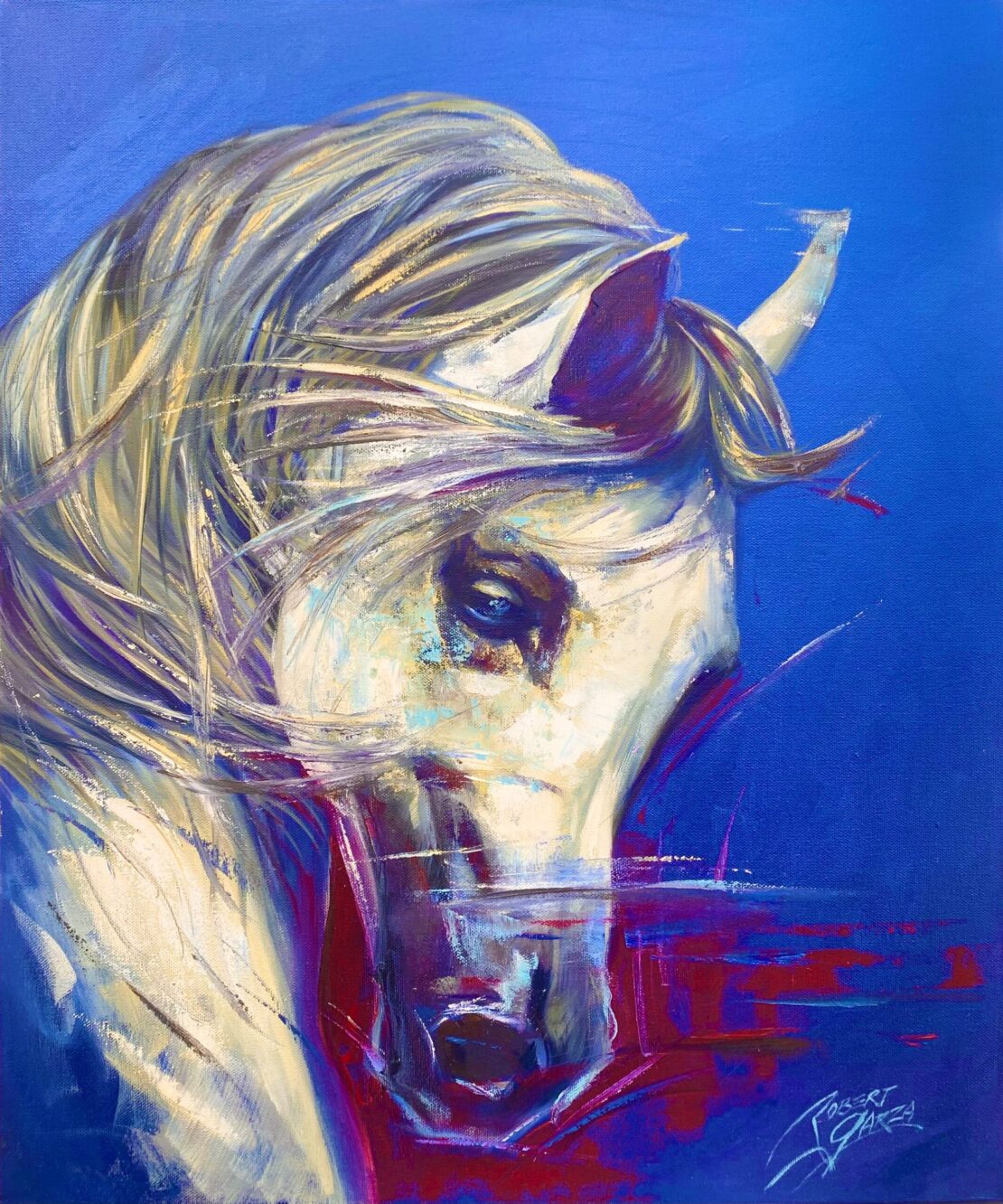 Silver Colt - Robert Garza - 24” x 20” - Acrylic & Oil on Canvas