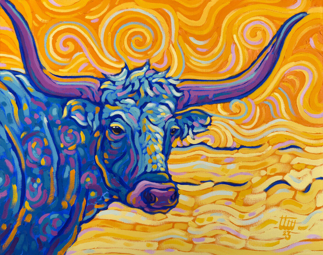 Texas Longhorn No. 3  -  Timothy Watters  - 16" x 20" - Oil on Canvas