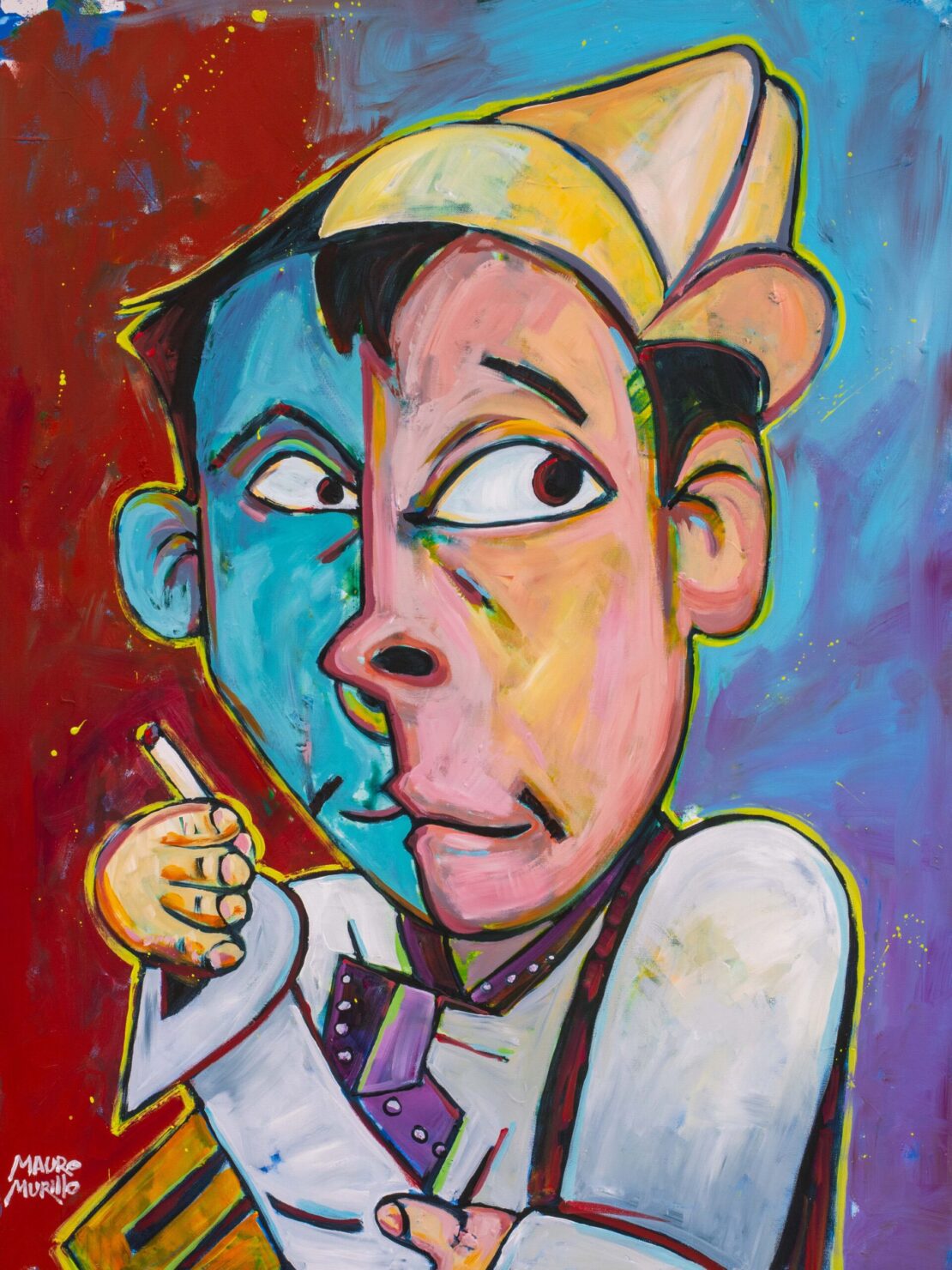 Cantinflas/ NeoCubism - Mauro Murillo - 48" x 36" - Acrylic on Canvas