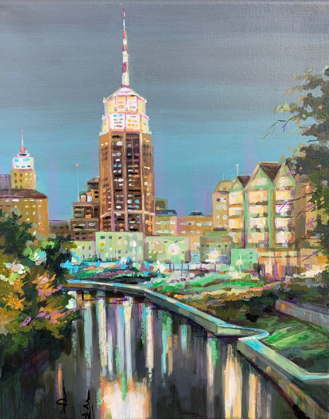 Riverwalk San Antonio VII - Olha Mosieieva - 14" x 11" - Oil on Canvas