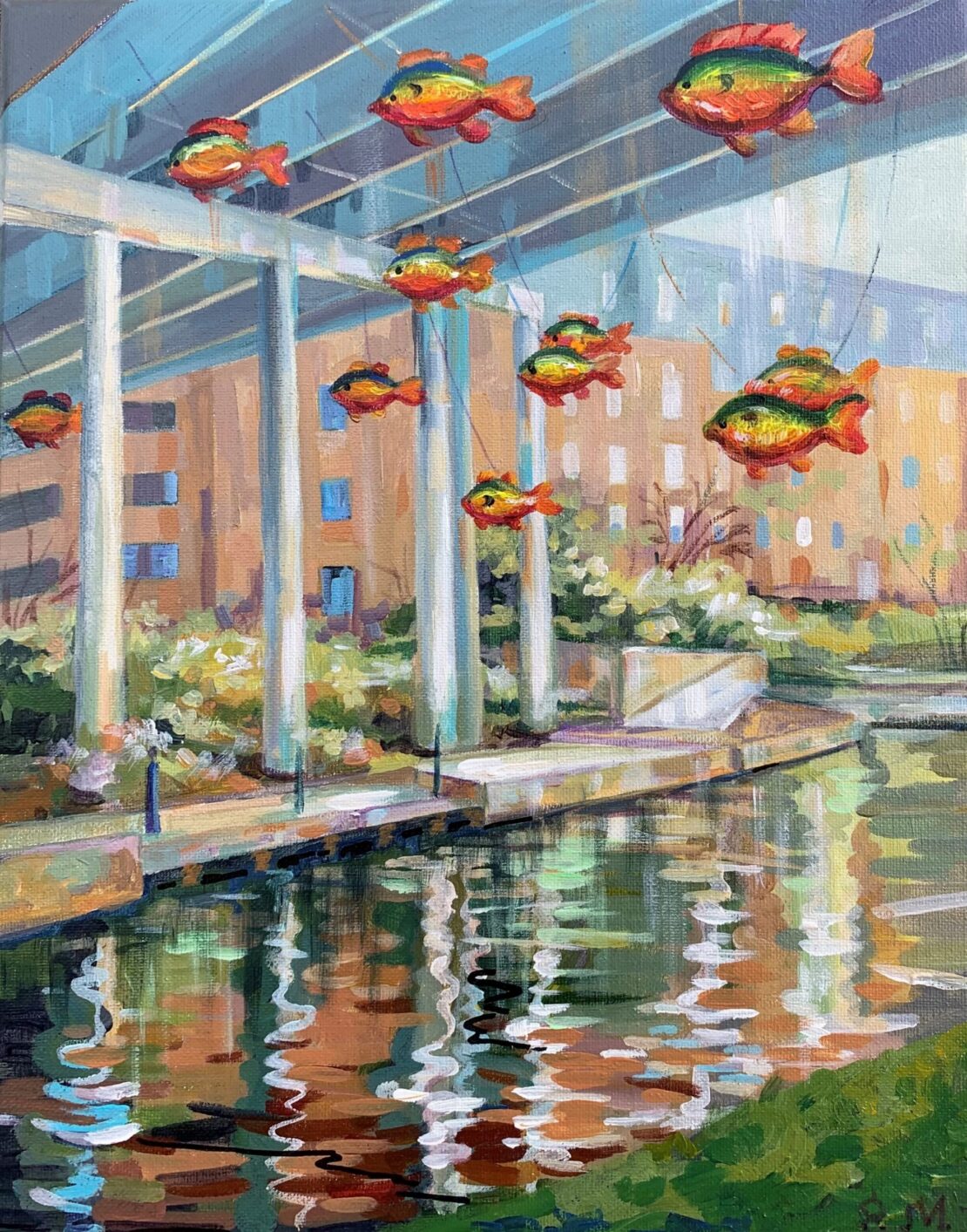 Riverwalk San Antonio VIII - Olha Mosieieva - 14" x 11" - Oil on Canvas