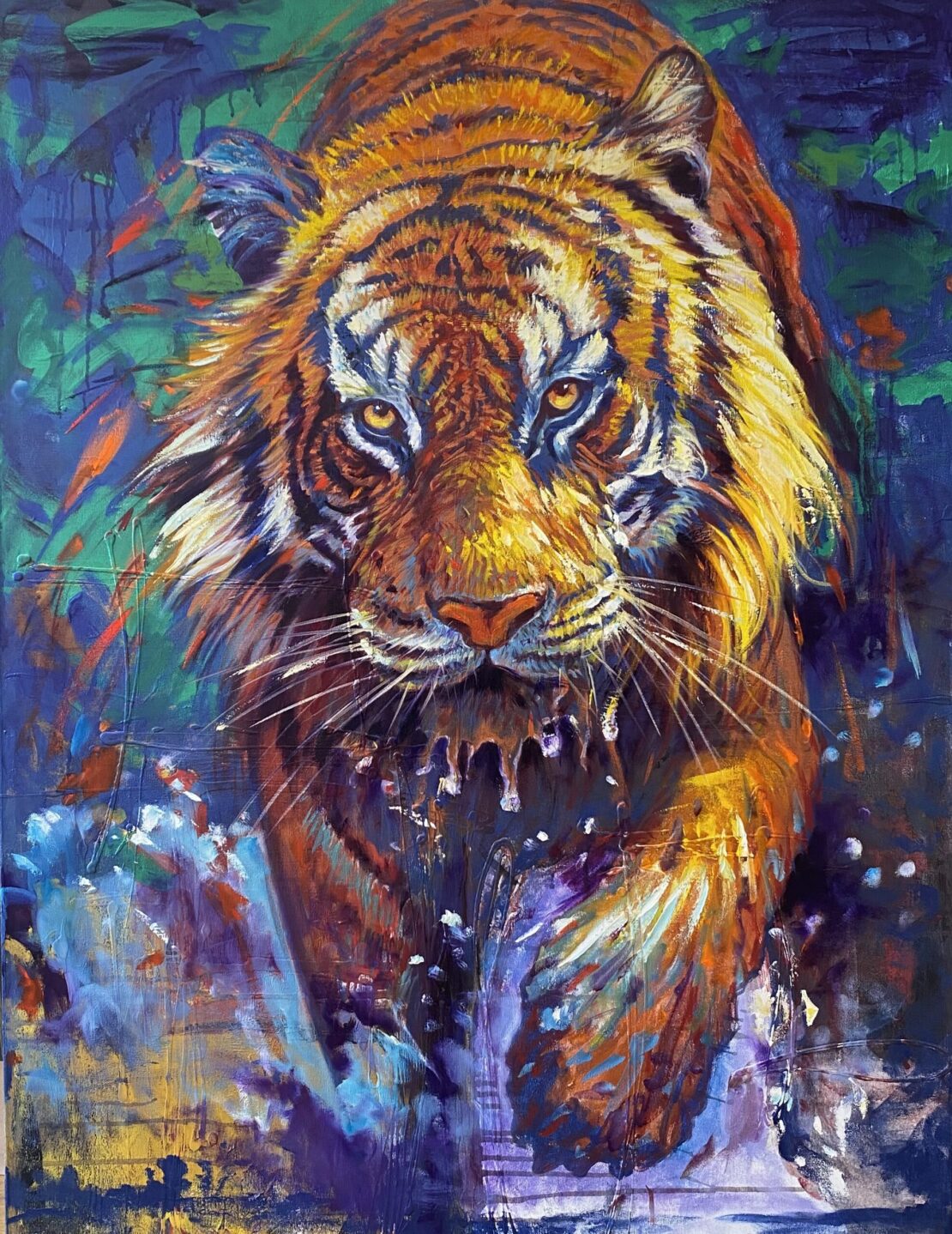 Eye of the Tiger - Robert Garza - 48” x 36” - Oil & Acrylic on Canvas