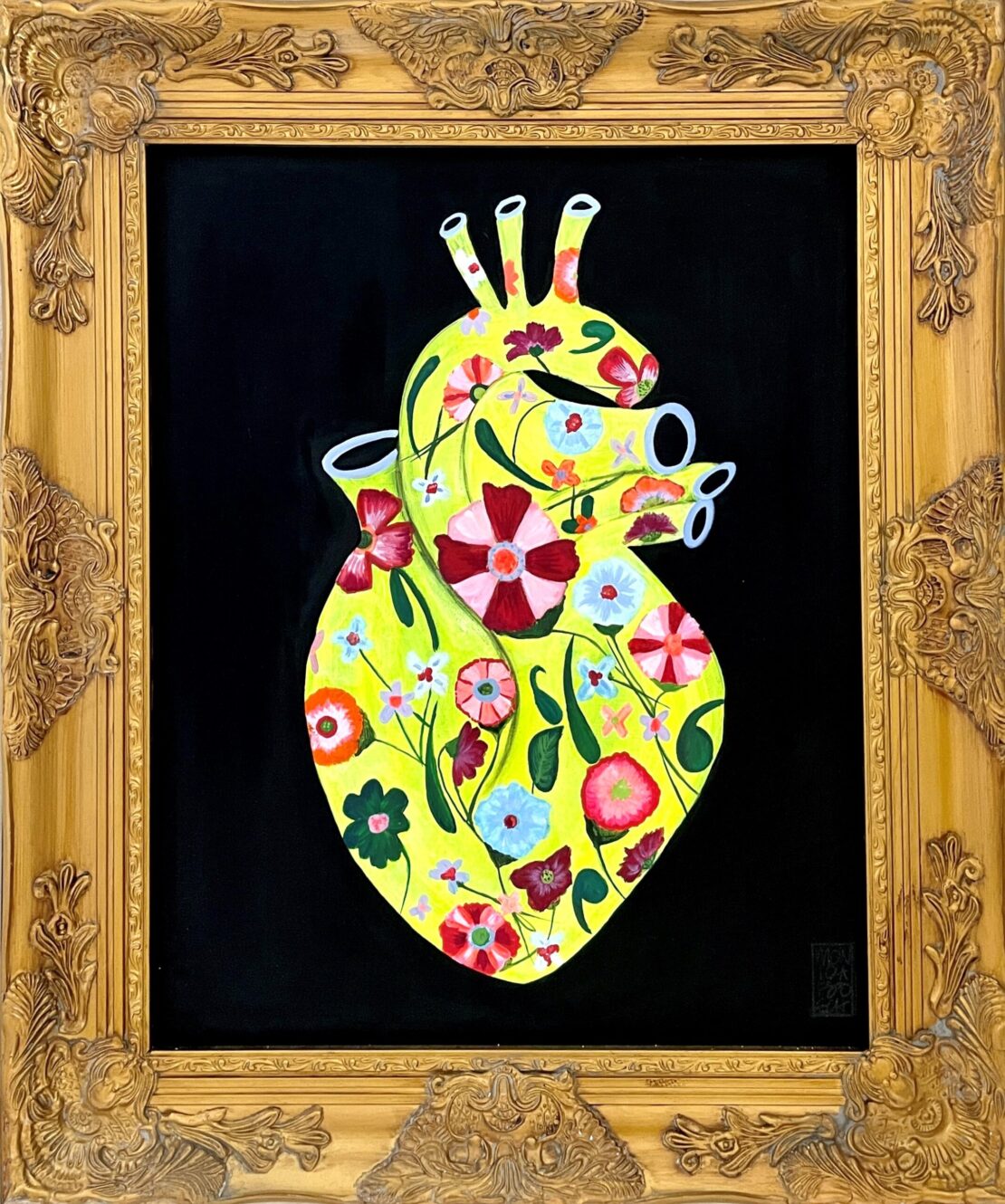 The Happy Heart - Monica Bosch - 26" x 21" - Acrylic on Canvas