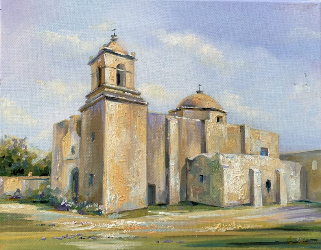 Mission San Jose - Olha Mosieieva - 11" x 14" - Oil on Canvas