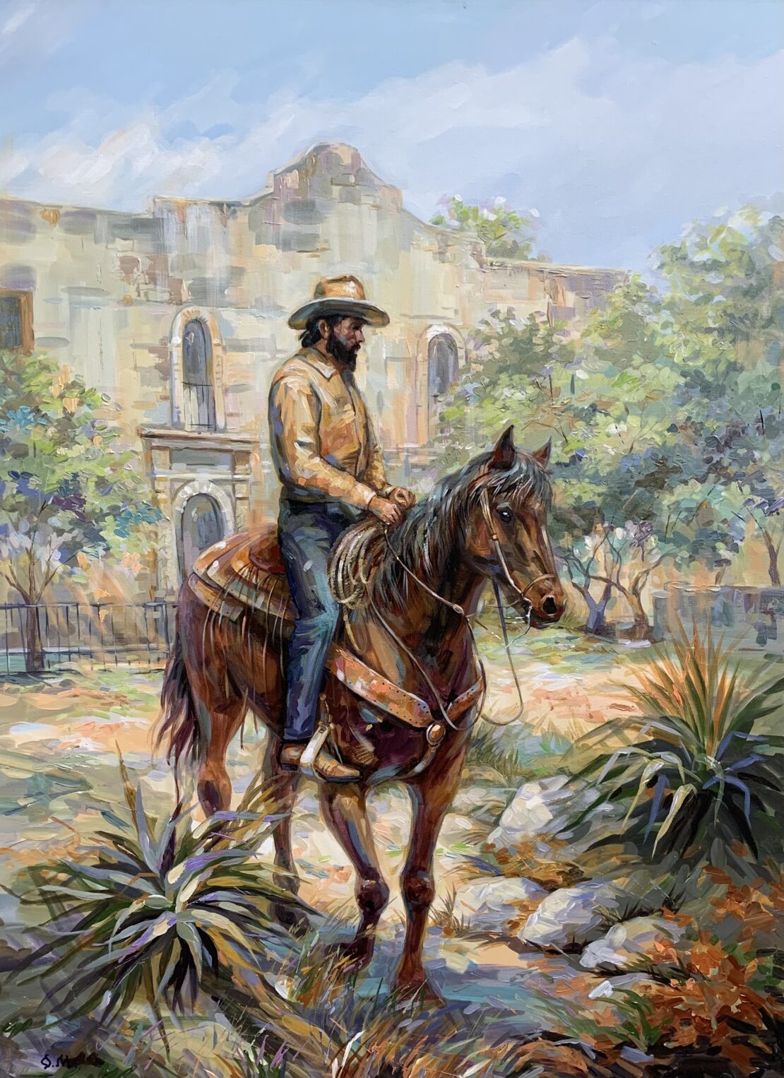 Texas Rider - Olha Mosieieva - 40" x 30" - Oil on Canvas