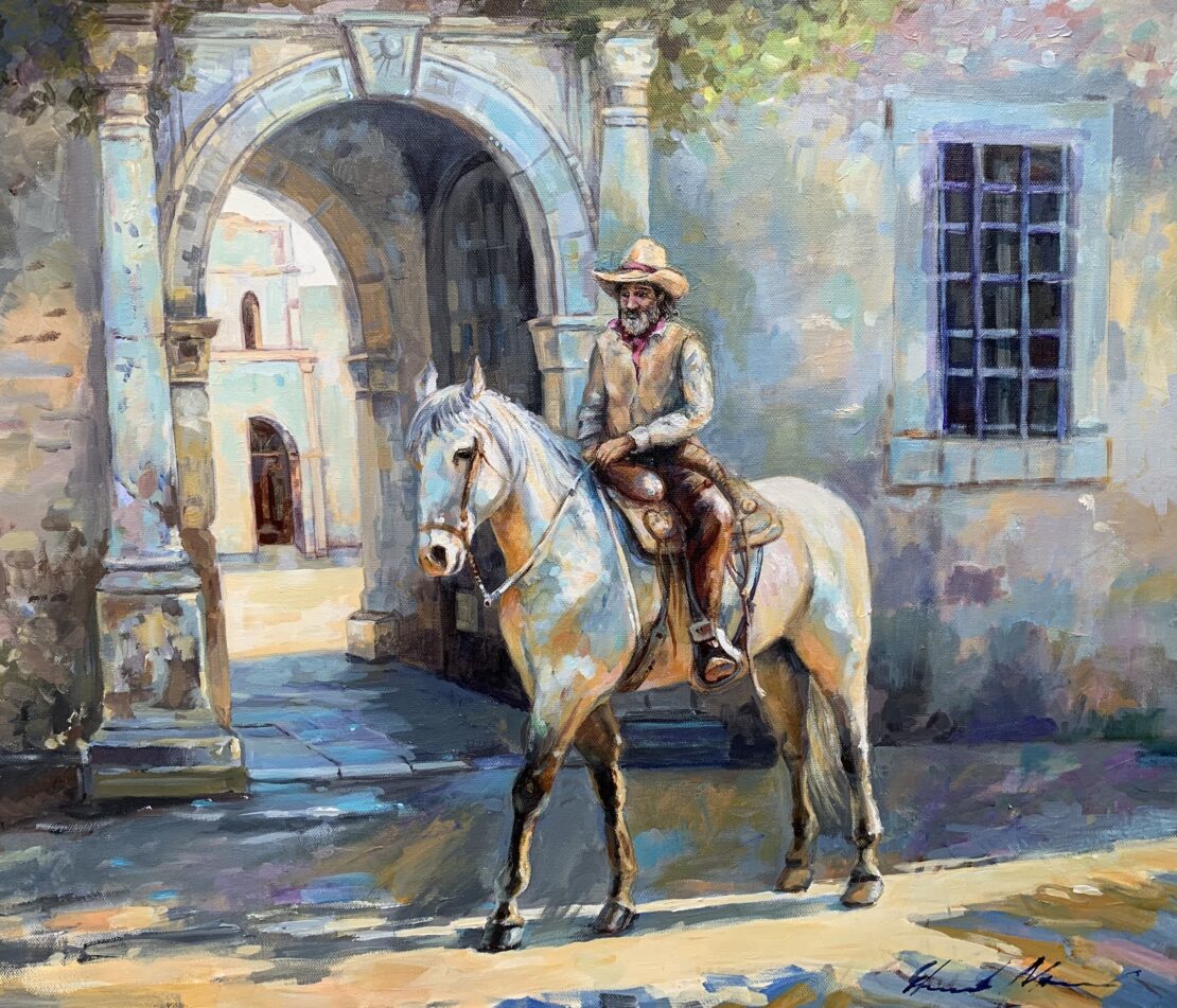 Texas Rider II - Olha Mosieieva - 20" x 24" - Oil on Canvas