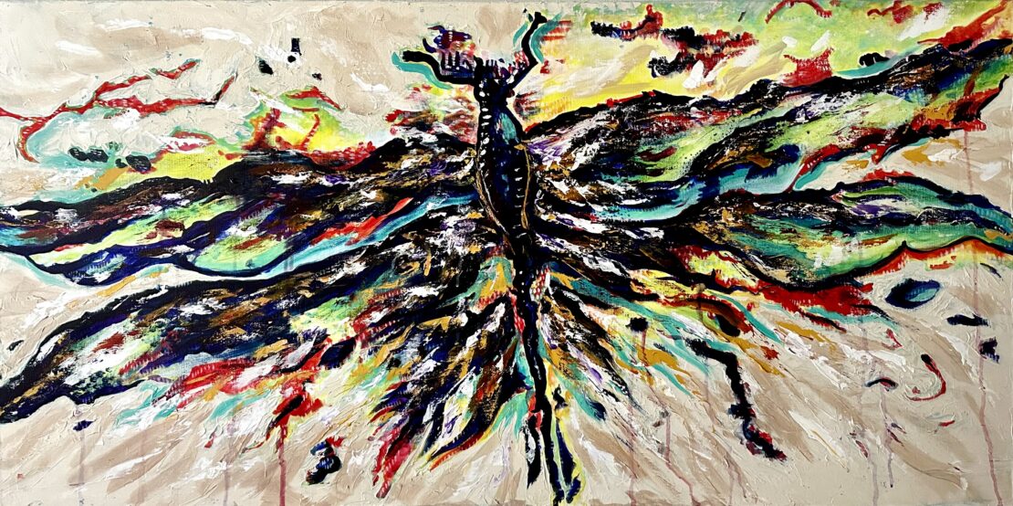 Winter Dragonfly - Jose Antonio Ayala - 24" x 48" - Acrylic on Gallery Wrapped Canvas