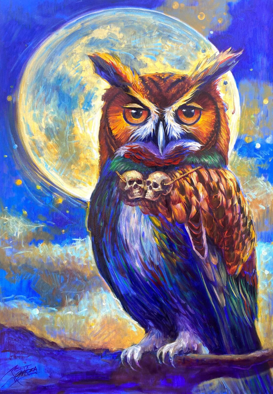 Night Guardian  -  Robert Garza  - 36 x 24" -  Acrylic & Oil on Canvas