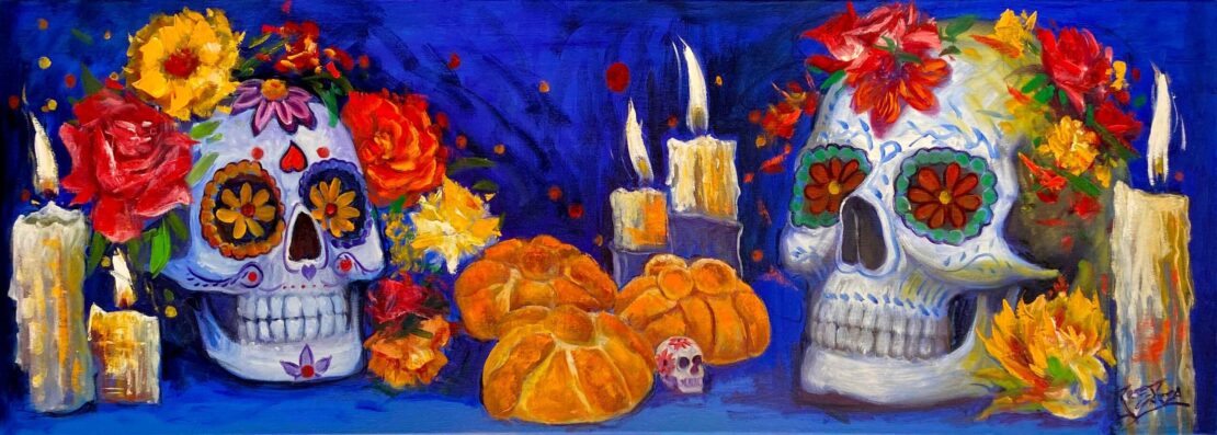 Sweet Remembrance Altar  -  Robert Garza  - 12 x 36" -  Acrylic & Oil on Canvas