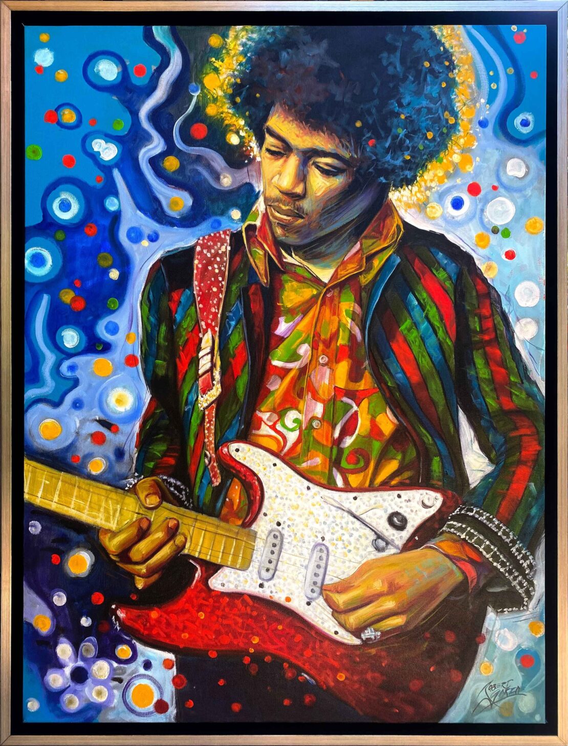 Jimi Hendrix  -  Robert Garza  - 42.5" x 32.5" - Oil & Acrylic on Canvas