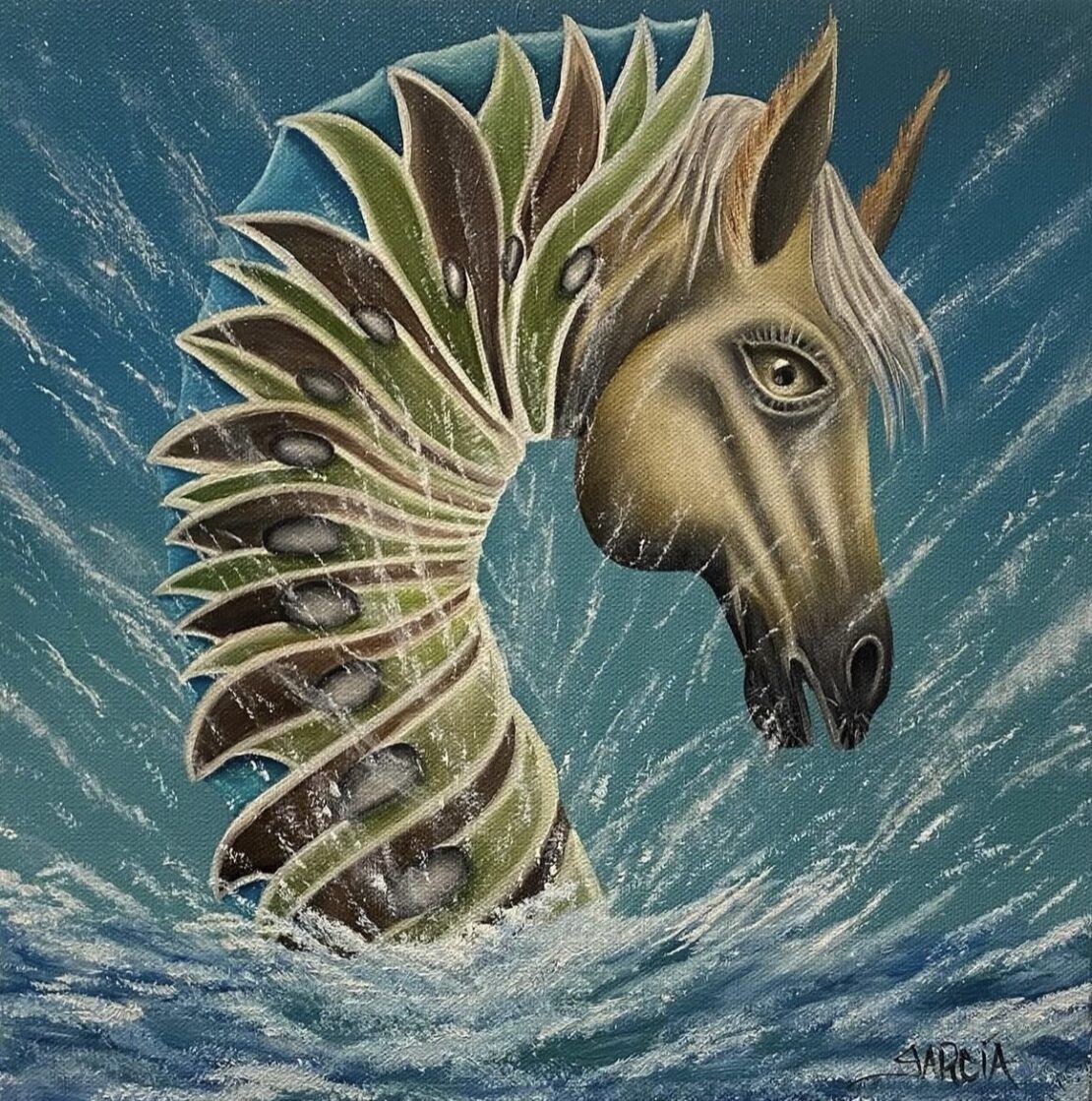 Seahorse  -  Antonio (Tony) Garcia  - 12" x 12" - Oil on Canvas