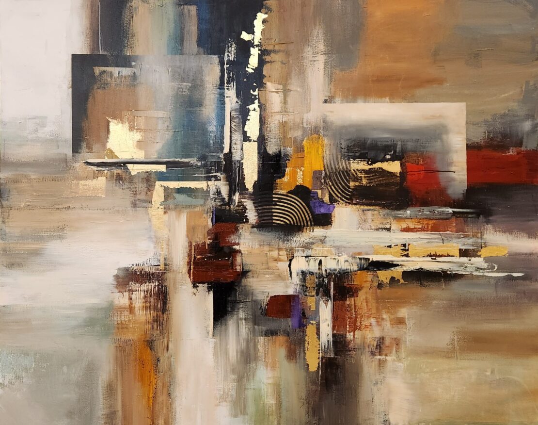 Urban Reverie  -  Justin McHenry  - 48" x 60" - Mixed Media on Canvas