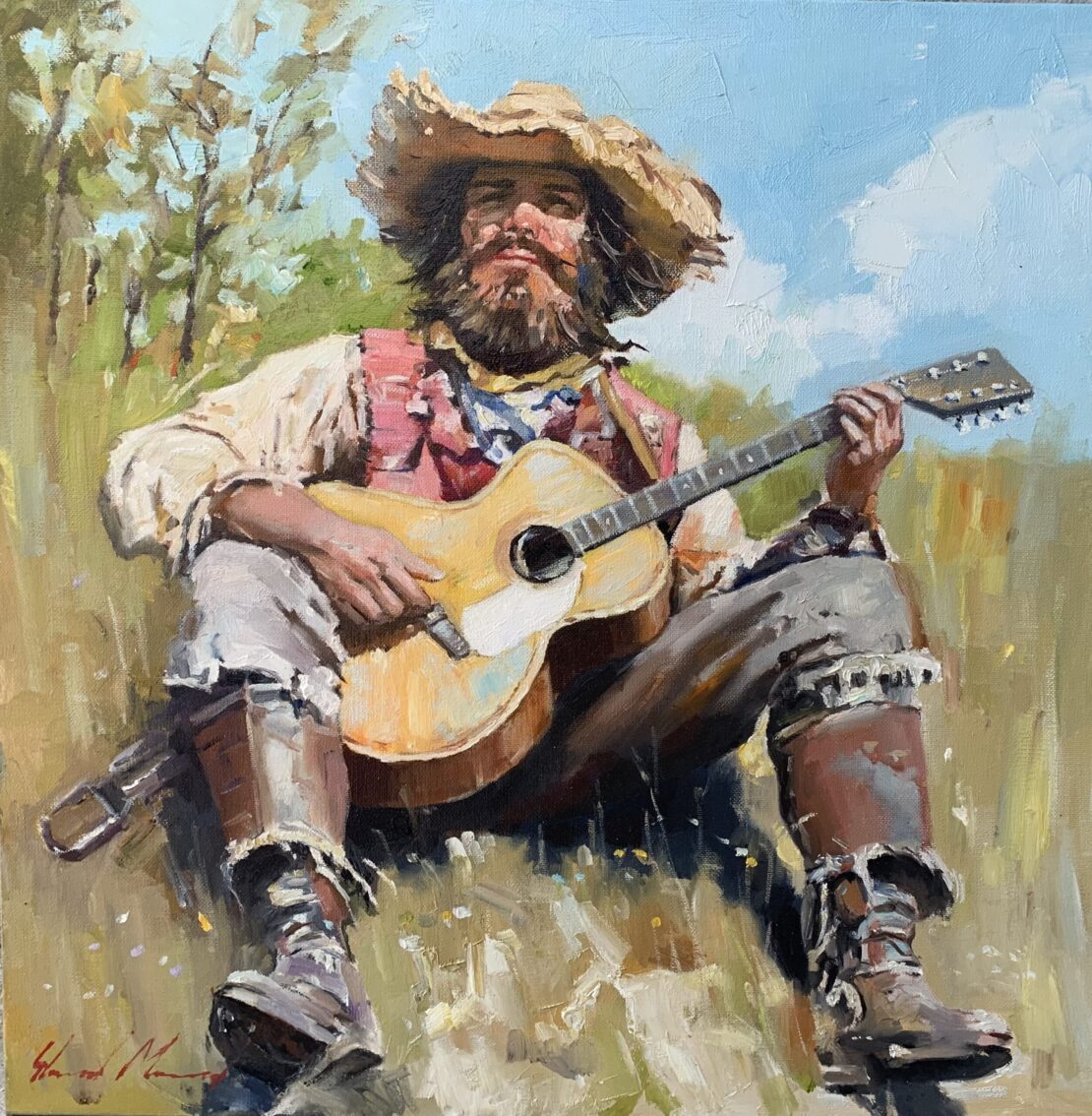 Ballad of the Wanderer  -  Yevhenii Mosieiev  - 20 x 20" -  Oil on Canvas