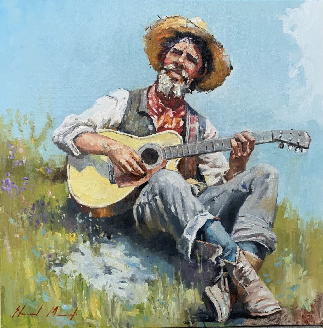 Melody Under the Sun  -  Yevhenii Mosieiev  - 20 x 20" -  Oil on Canvas