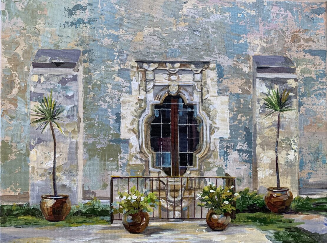 Window to the Mission's Soul  -  Olha Mosieieva  - 11 x 14" -  Oil on Canvas