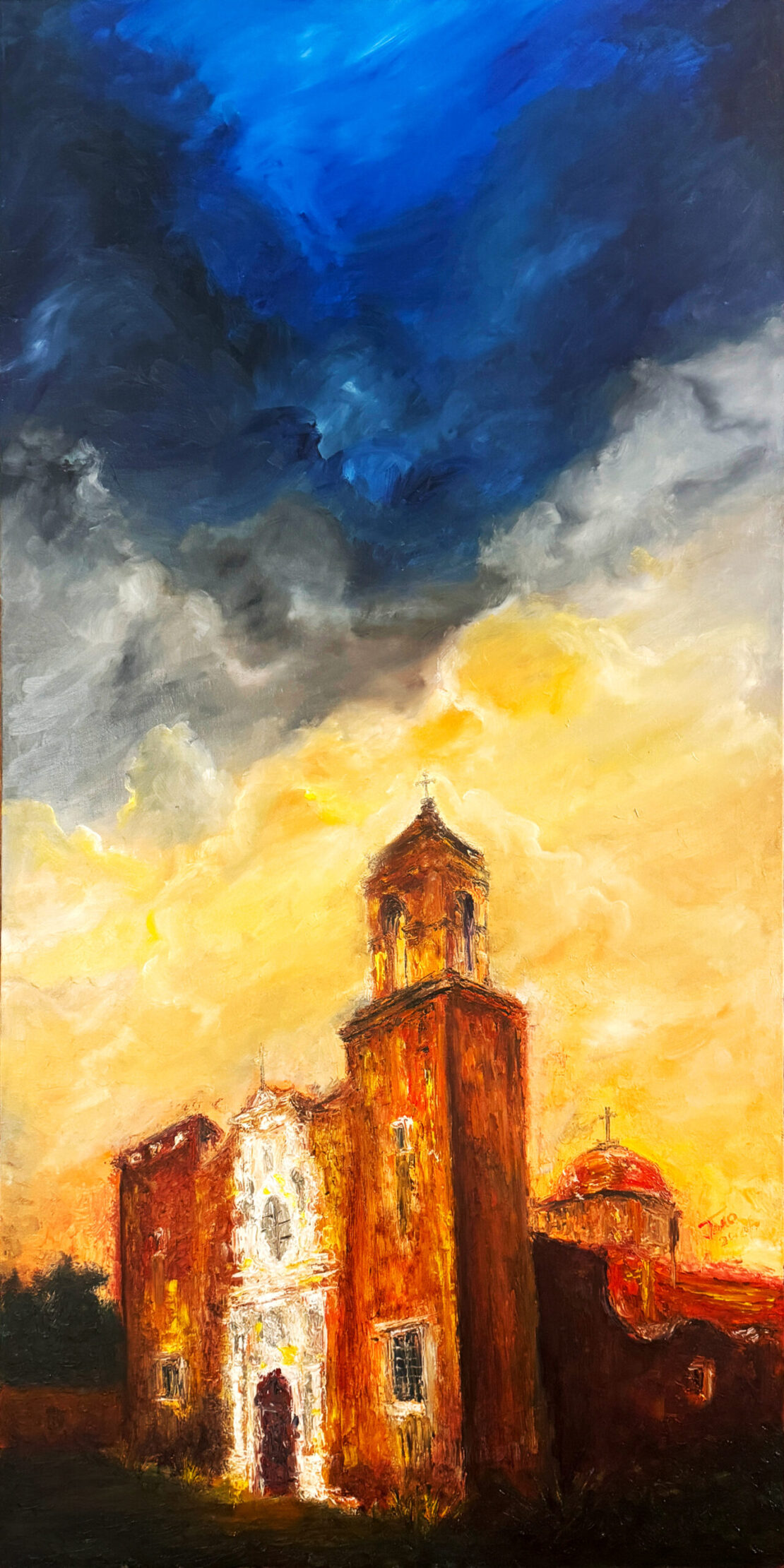 Sunset on San Jose  -  Joao Quiroz  - 48 x 24" - Oil on Canvas