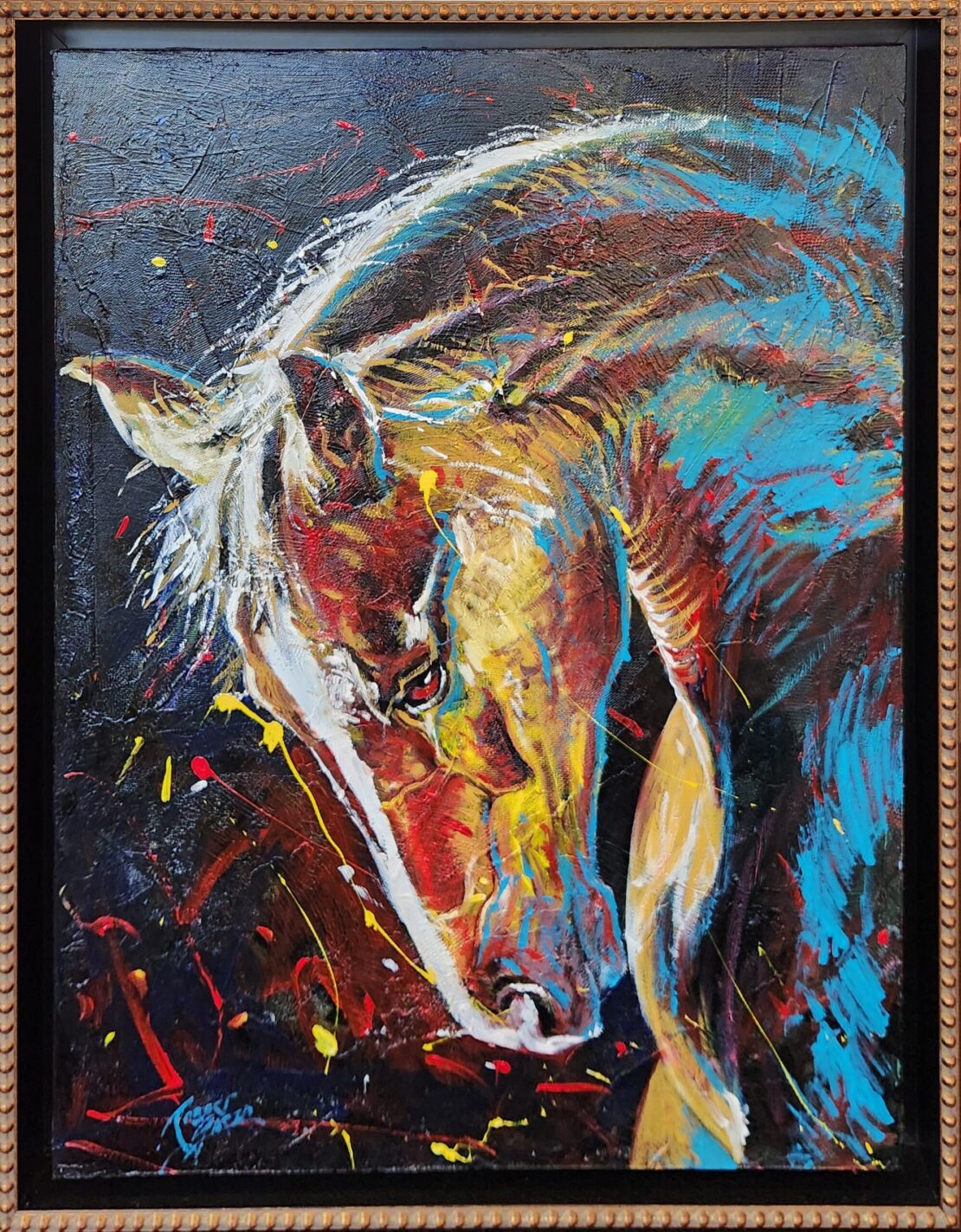 Majestic Gallop  -  Robert Garza  - 33" x 27" - Acrylic & Oil on Canvas