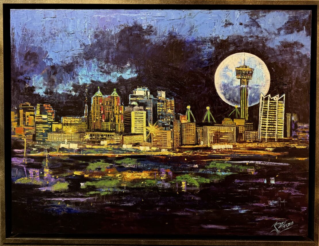 Moonlit Night in the City -  Robert Garza  - 32.5" x 42.5" - Oil on Canvas