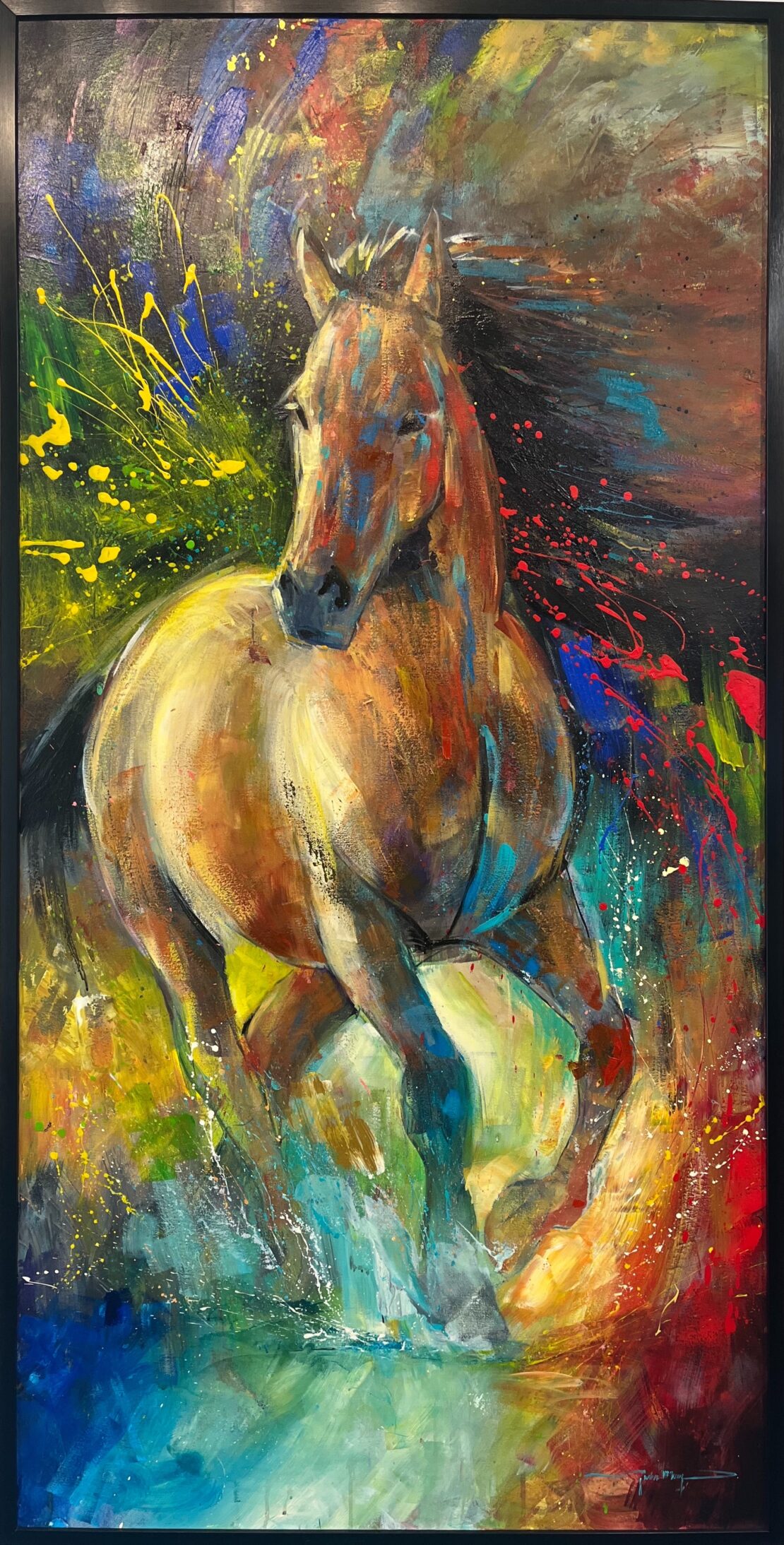 Unbridled  -  Justin McHenry  - 73.5" x 37.5" - Mixed Media on Canvas