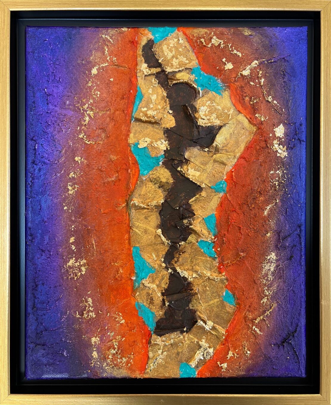 Virgen de Guadalupe  -  Rene Cantu  - 11.5 x 9.5" -  Mixed Media on Canvas